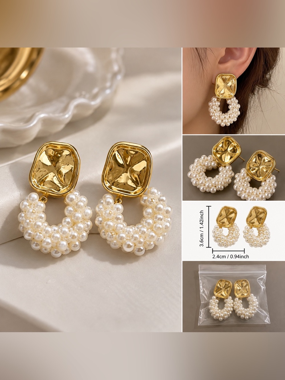 Vintage-Inspired Gold & Pearl Statement Drop Earrings | NEW